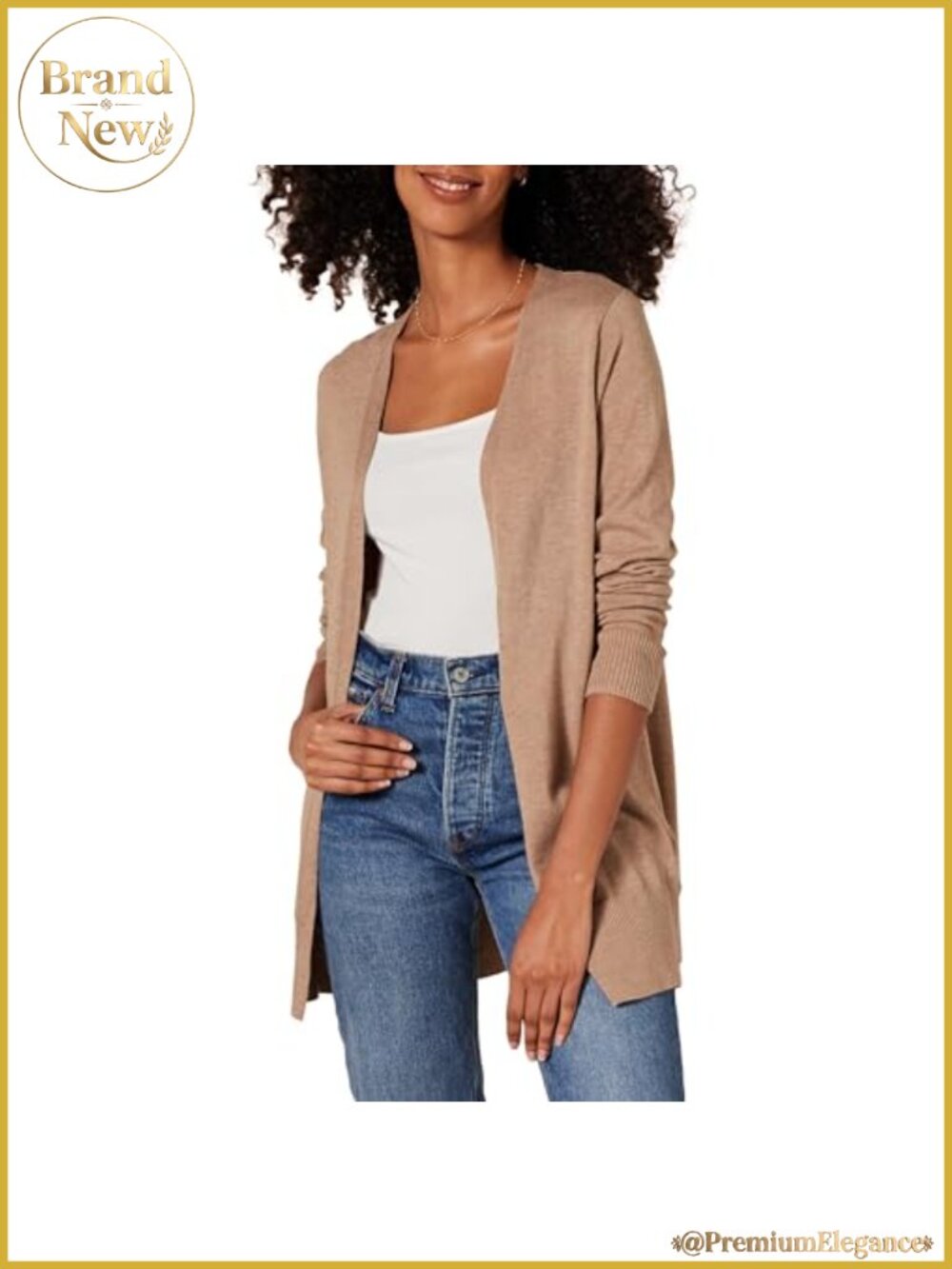 Women's Lightweight Long-Sleeve Open-Front Cardigan Sweater Cotton Blend
